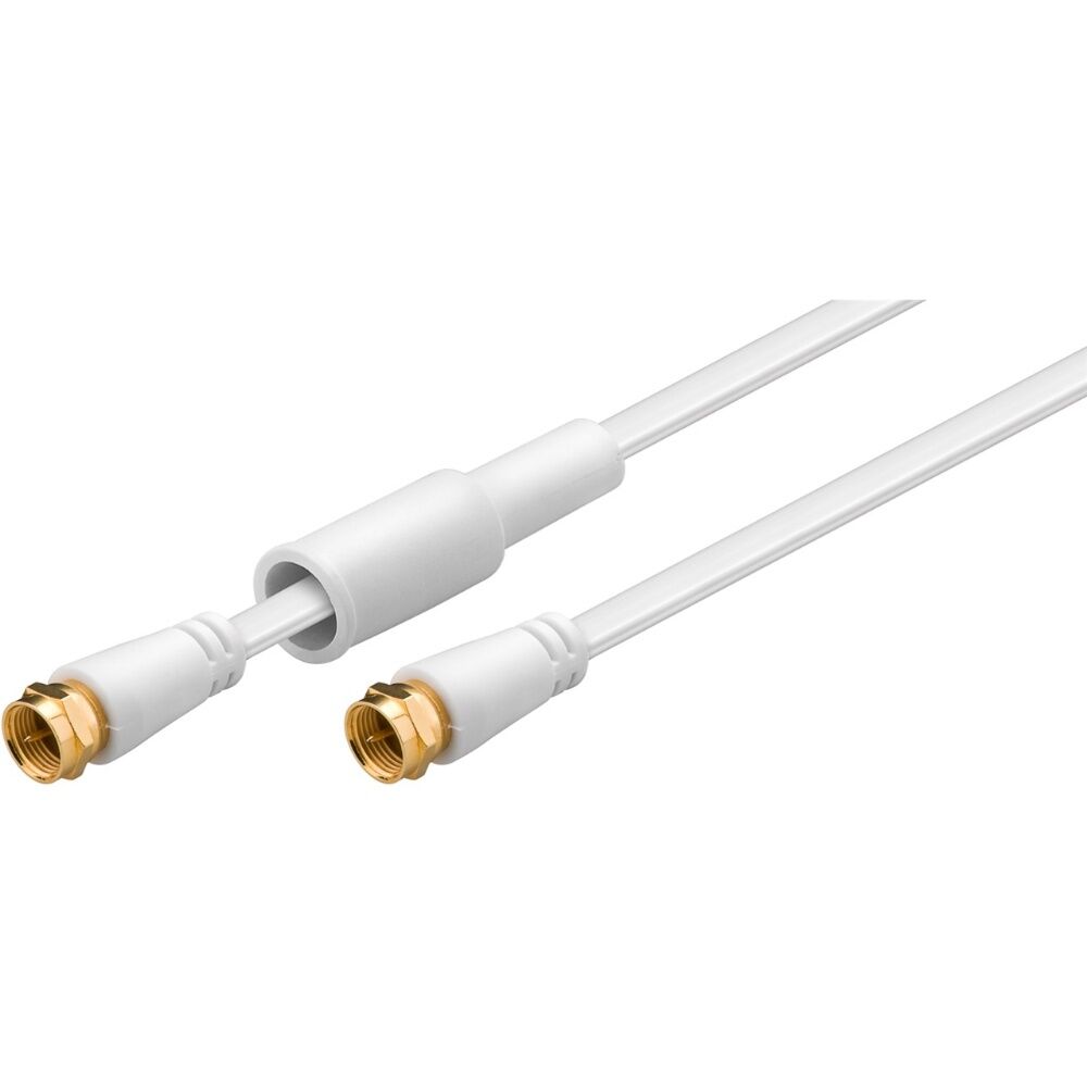4PK Goobay Flat Antenna Cable 80 dB Weather Protect 10M Exterior Coaxial - White