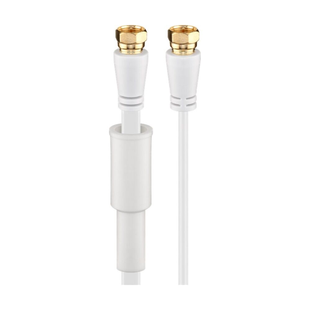 4PK Goobay Flat Antenna Cable 80 dB Weather Protect 10M Exterior Coaxial - White