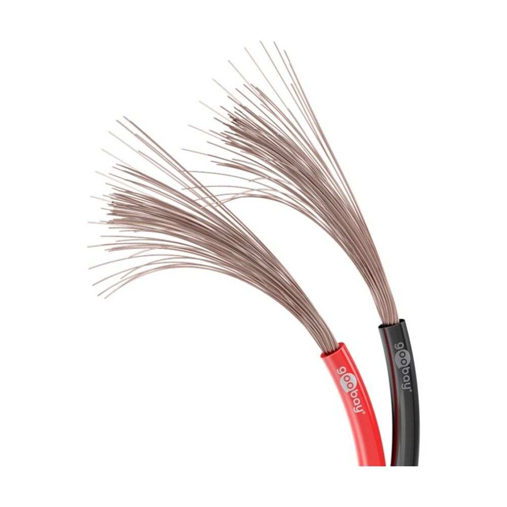 Goobay Speaker Cable 2 x 0.75 Sq mm CCA 25M Audio System Connection - Red/Black