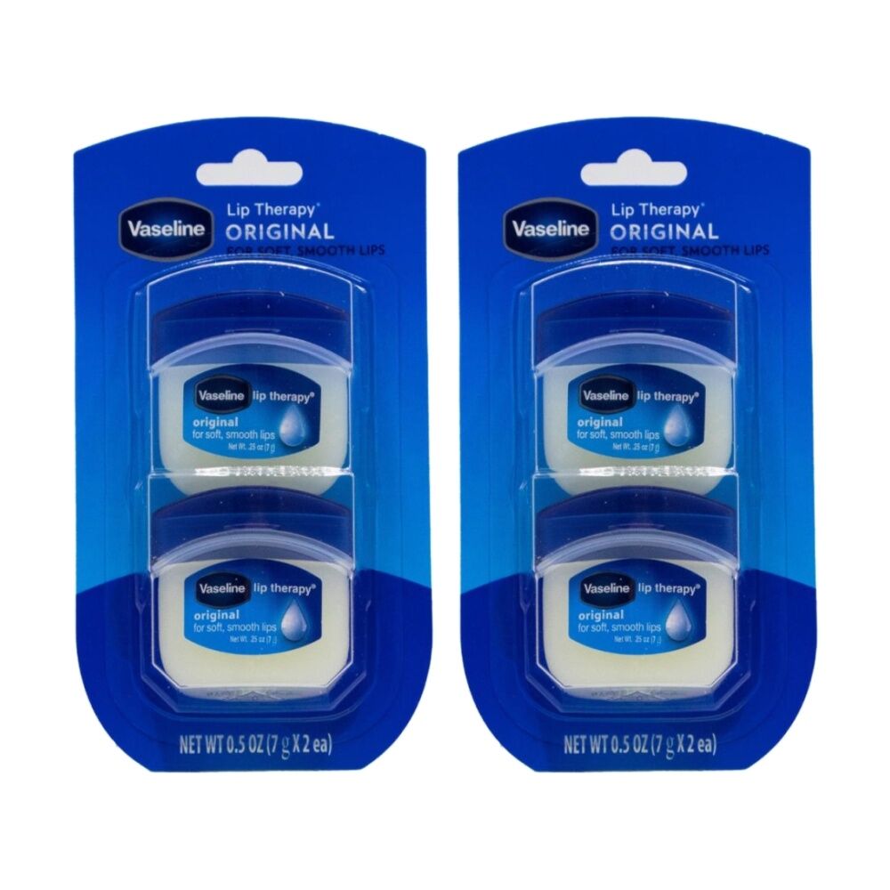 2x 2pc Vaseline Lip Therapy Original Pack Hydrating Balm Smooth Soft Care 7g