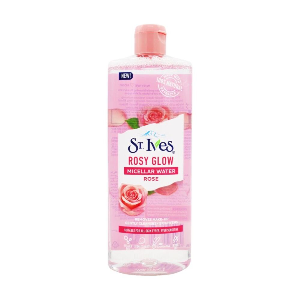 3PK St Ives Micellar Water Rosy Glow Rose Face Cleanser Gentle Care 400ml