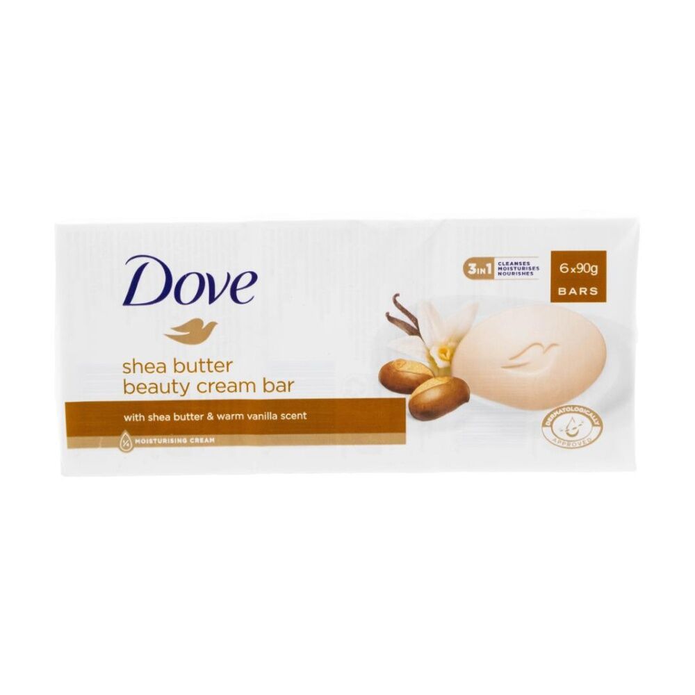 4x 6pc Dove Moisturising Beauty Cream Bars 9g Shea Butter & Warm Vanilla Scent