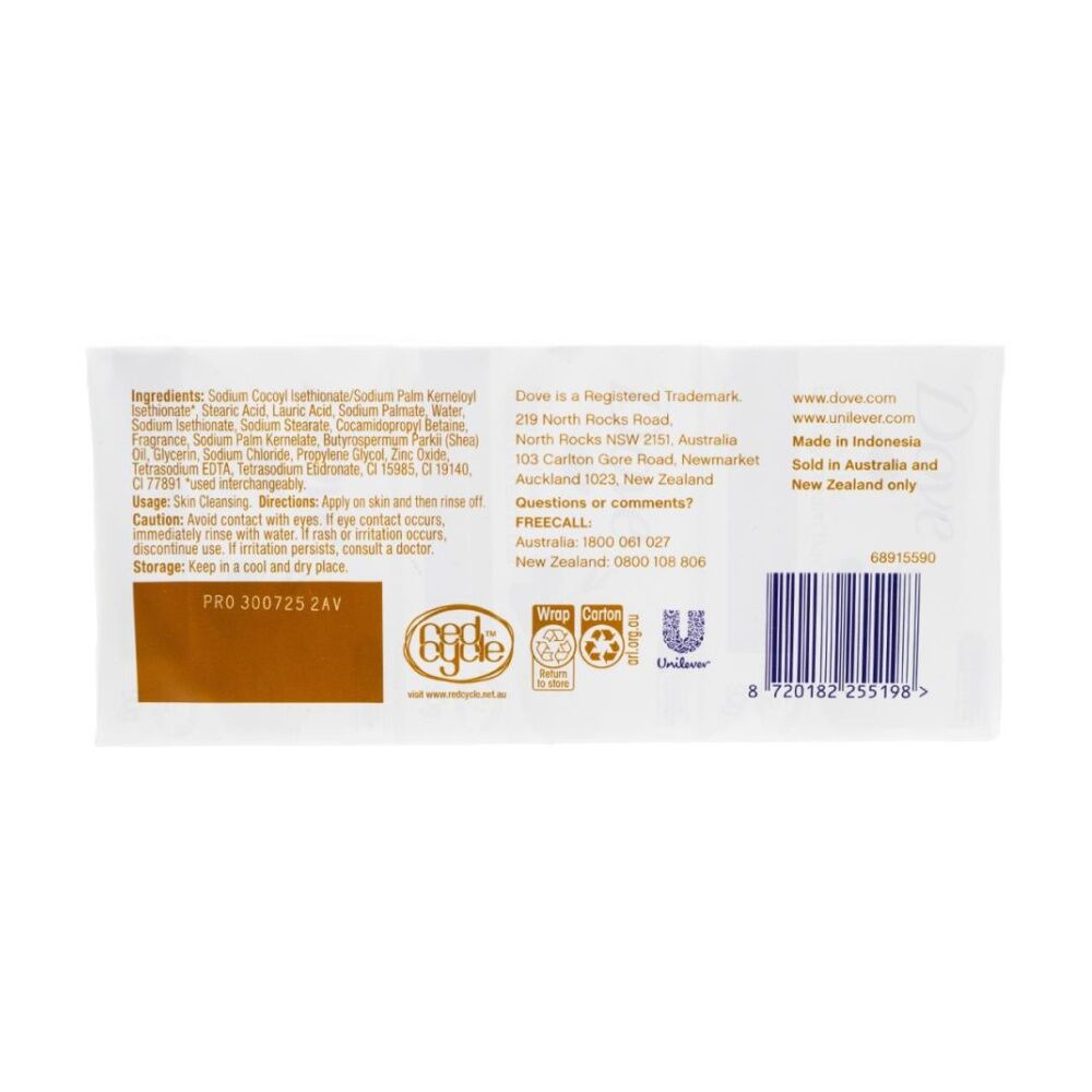 4x 6pc Dove Moisturising Beauty Cream Bars 9g Shea Butter & Warm Vanilla Scent