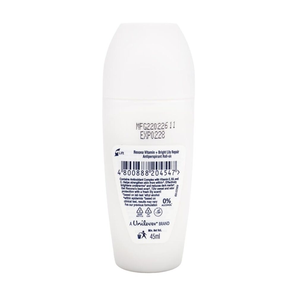 12PK Rexona Antiperspirant Vitamin Bright Lily Repair 72H Freshness Protect 45mL