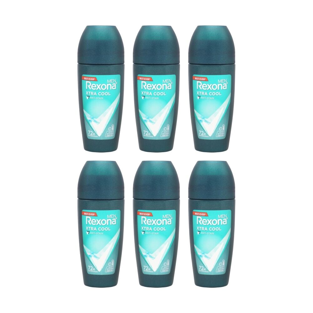 6PK Rexona Men Antiperspirant Deodorant Anti Stain Xtra Cool 45ml