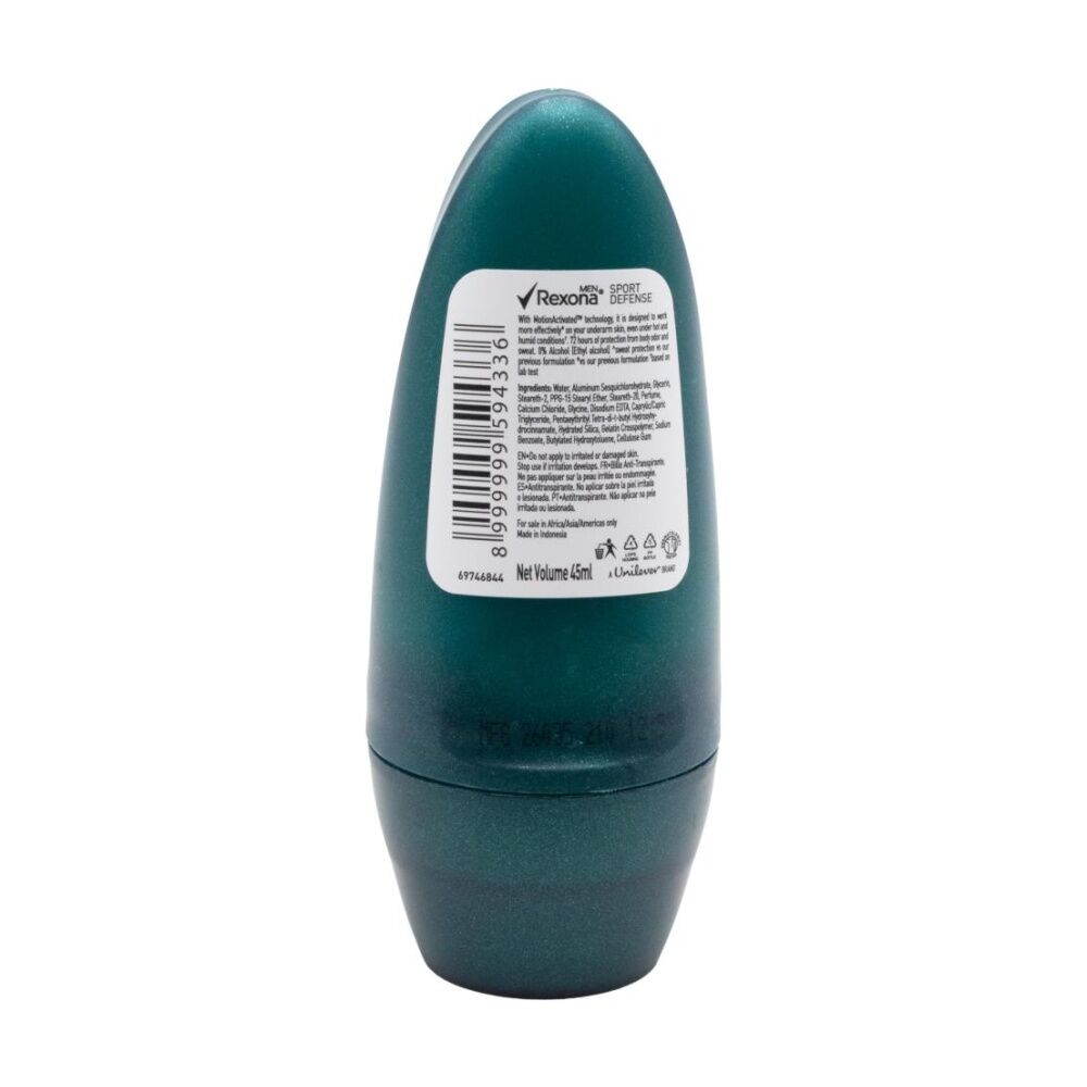 6PK Rexona Men Sport Defence Motion Activated Roll On Deodorant 72h Fresh 45ml