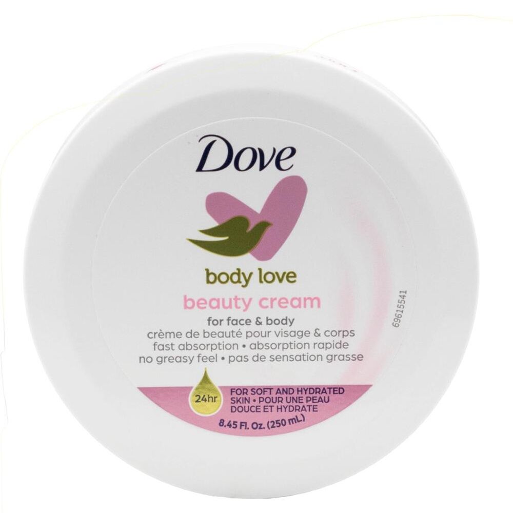 6PK Dove Body-Love Beauty Cream Moisturiser For Face & Body 250ml