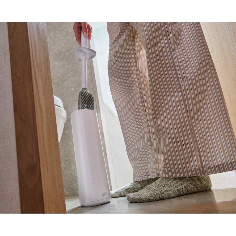 Joseph Joseph Flex 360 Bathroom Toilet Cleaning Brush W/ Holder White