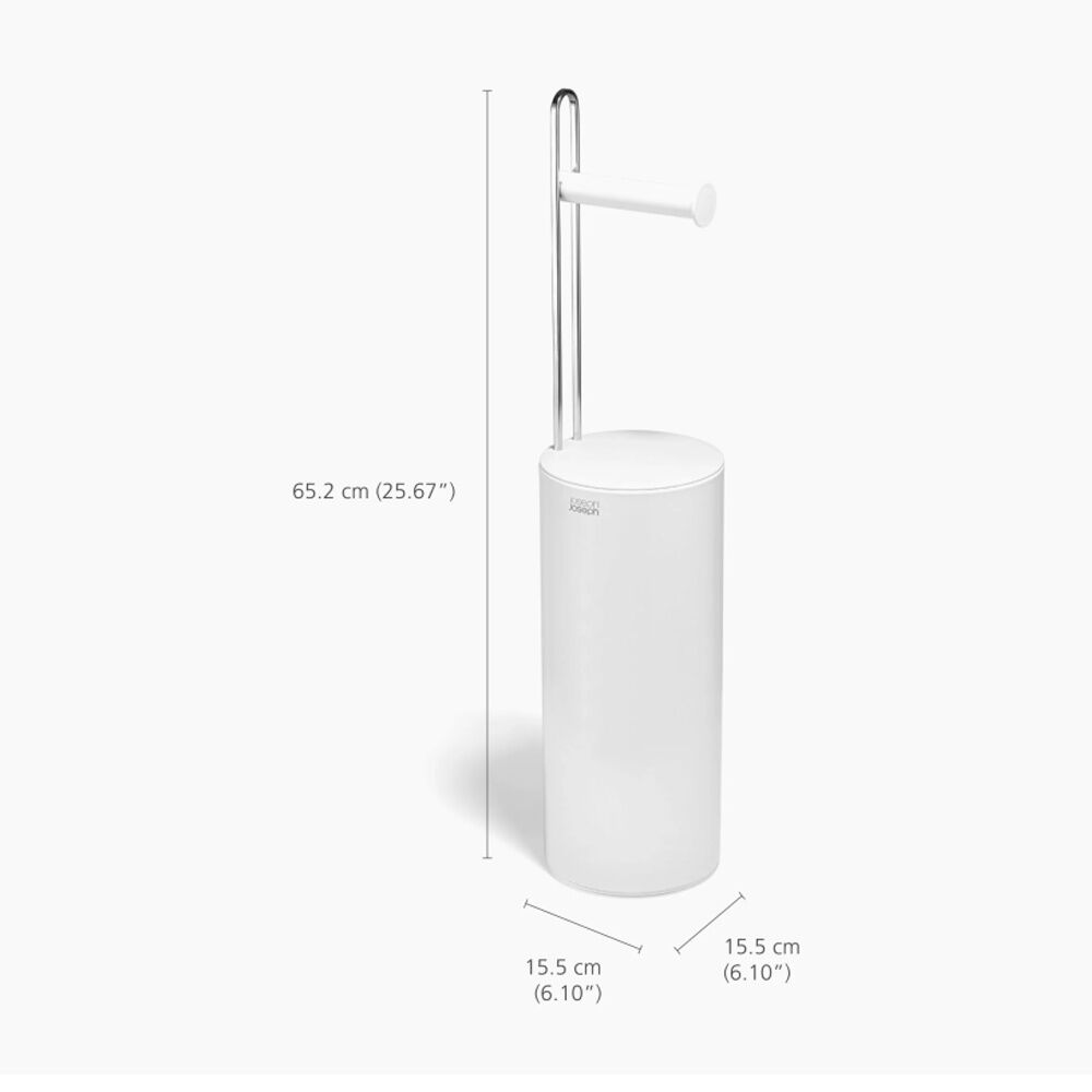 Joseph Joseph EasyStore Bathroom Toilet Paper Roll Holder White