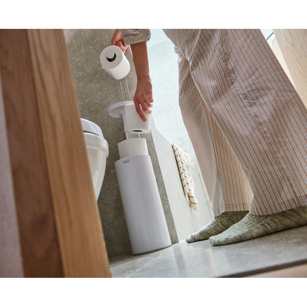 Joseph Joseph EasyStore Bathroom Toilet Paper Roll Holder White