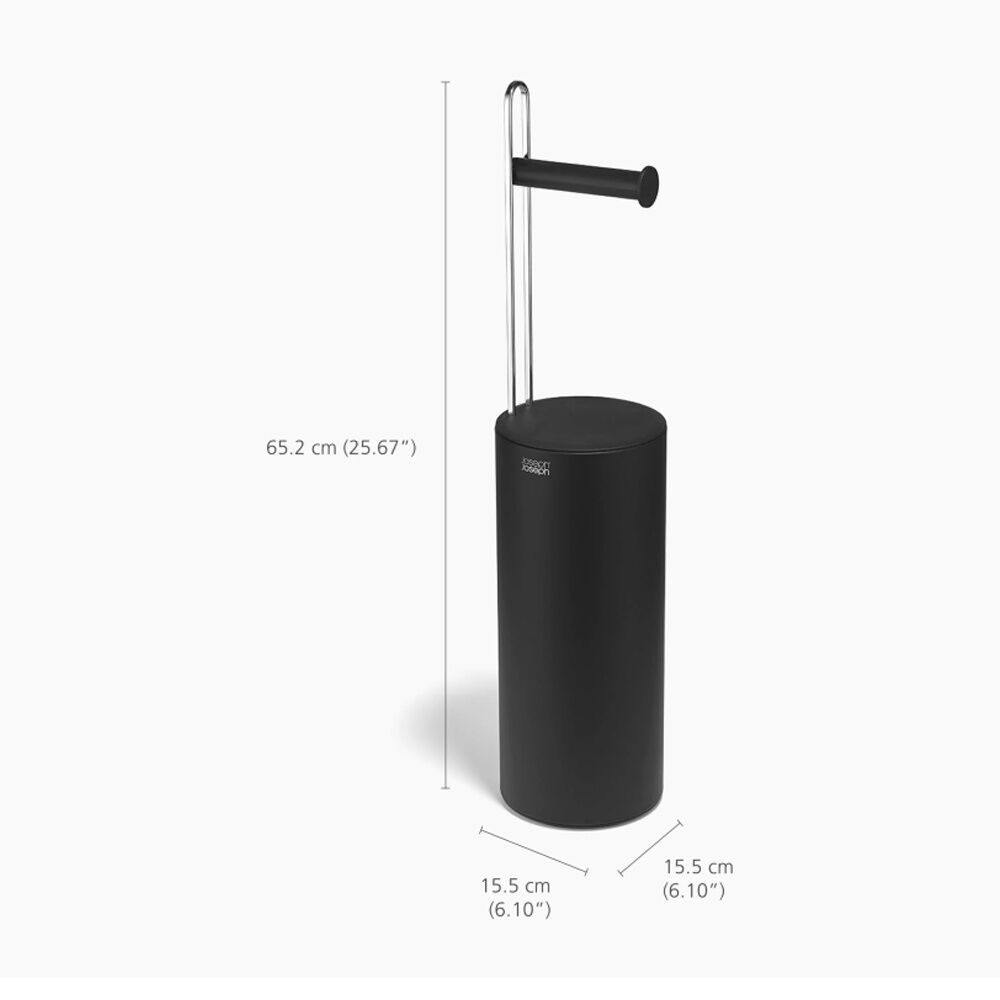 Joseph Joseph EasyStore Bathroom Toilet Paper Roll Holder Black