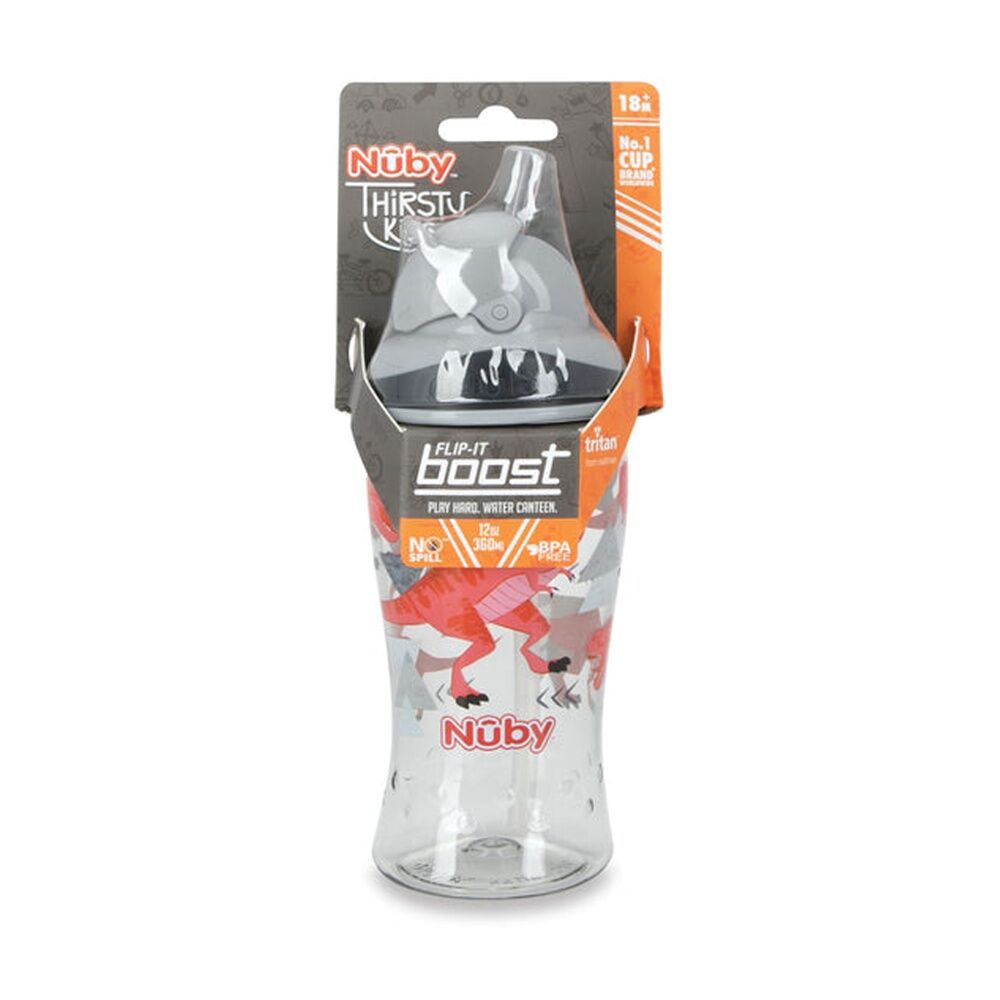 Nuby Tritan Boost Flip It Cup Soft Silicone Straw 360ml Multicolour 12m+