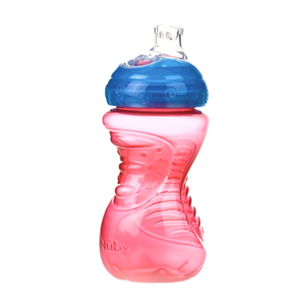 6x Nuby No Spill Super Spout Gripper Cup Easy Grip 300ml Assorted 6m+