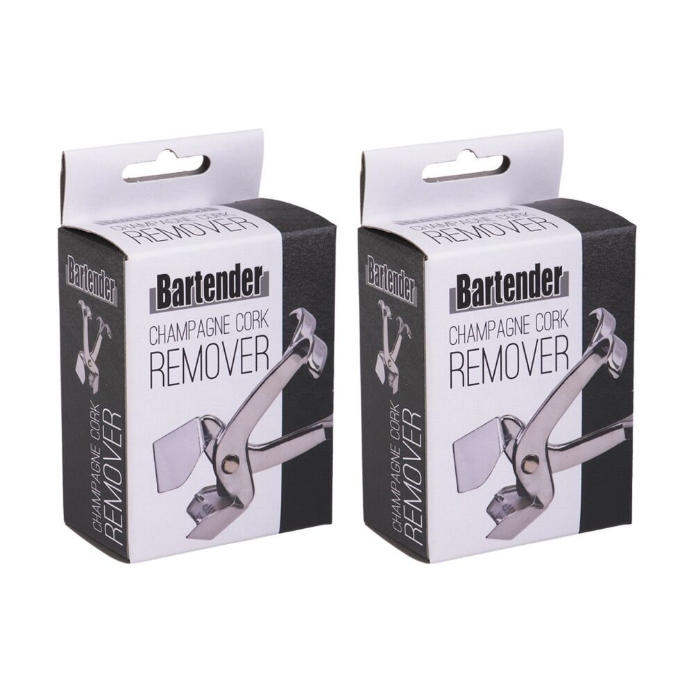 2PK Bartender Champagne Cork Remover W/ Easy Grip Handle & Strong Alloy Body