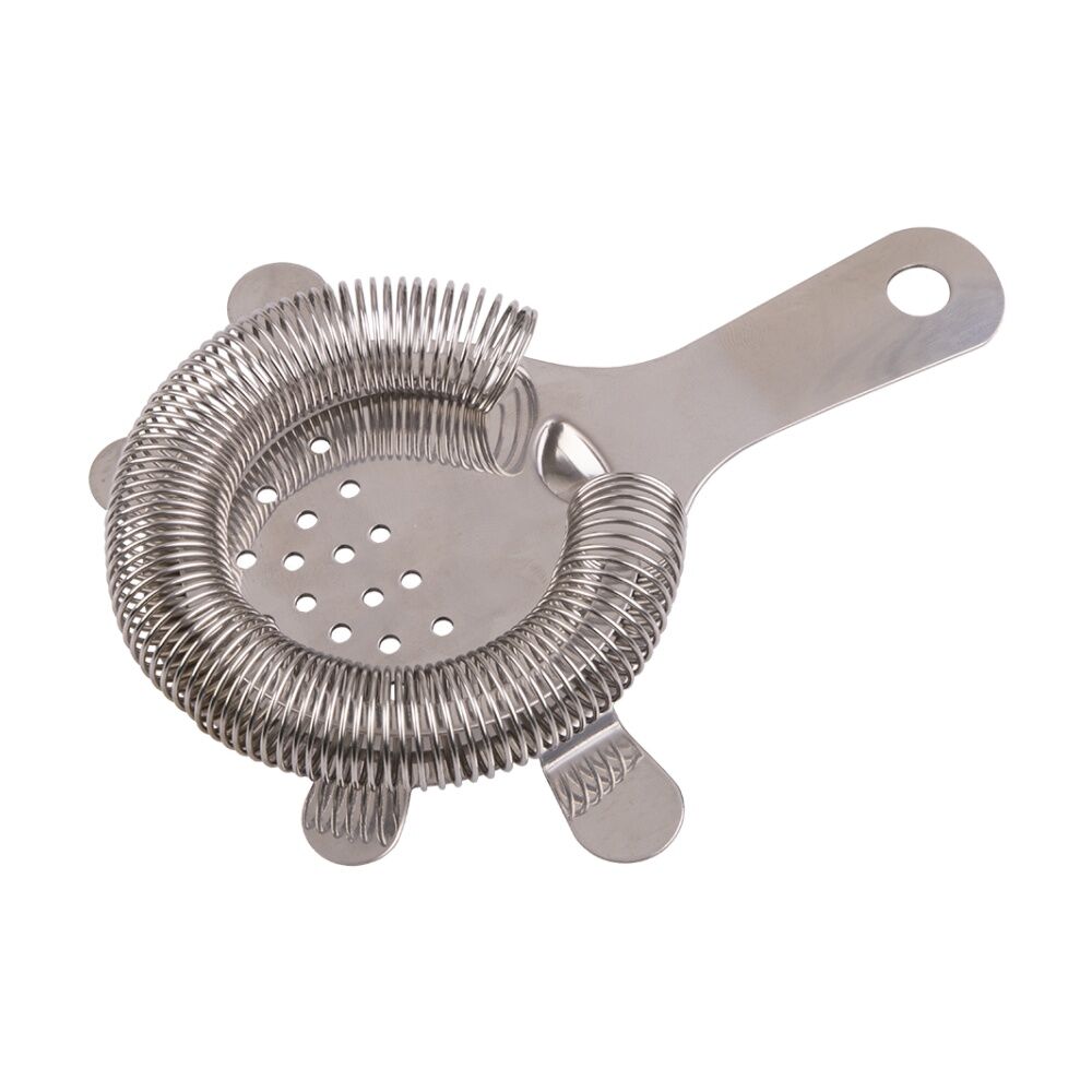 6PK Bartender Stainless Steel Cocktail Strainer Hawthorne Style W/ Coiled Spring