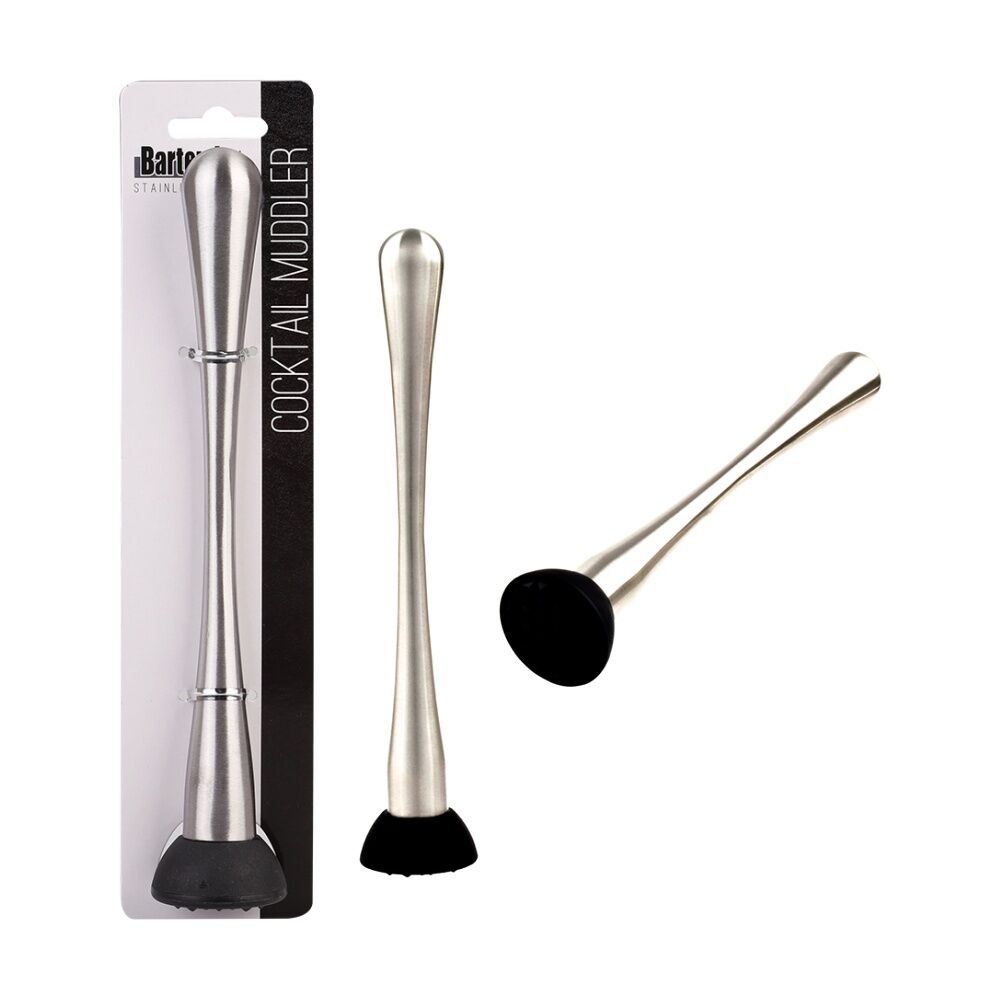 2PK Bartender Stainless Steel Cocktail Muddler W/ Scratch Resistant Head 22cm