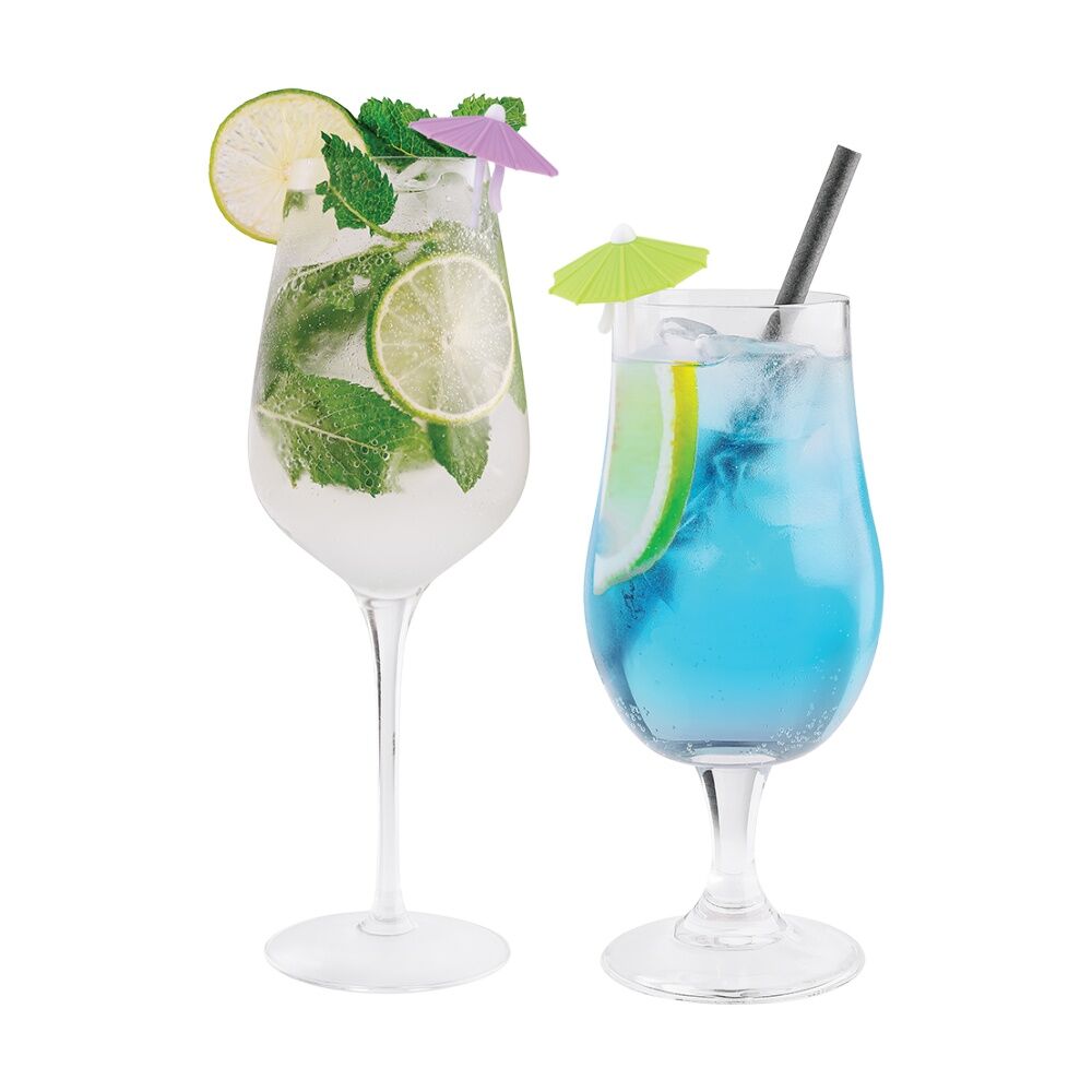 3x 6pc Bartender Reusable Drink Marker Parasol Clips Multi-Coloured