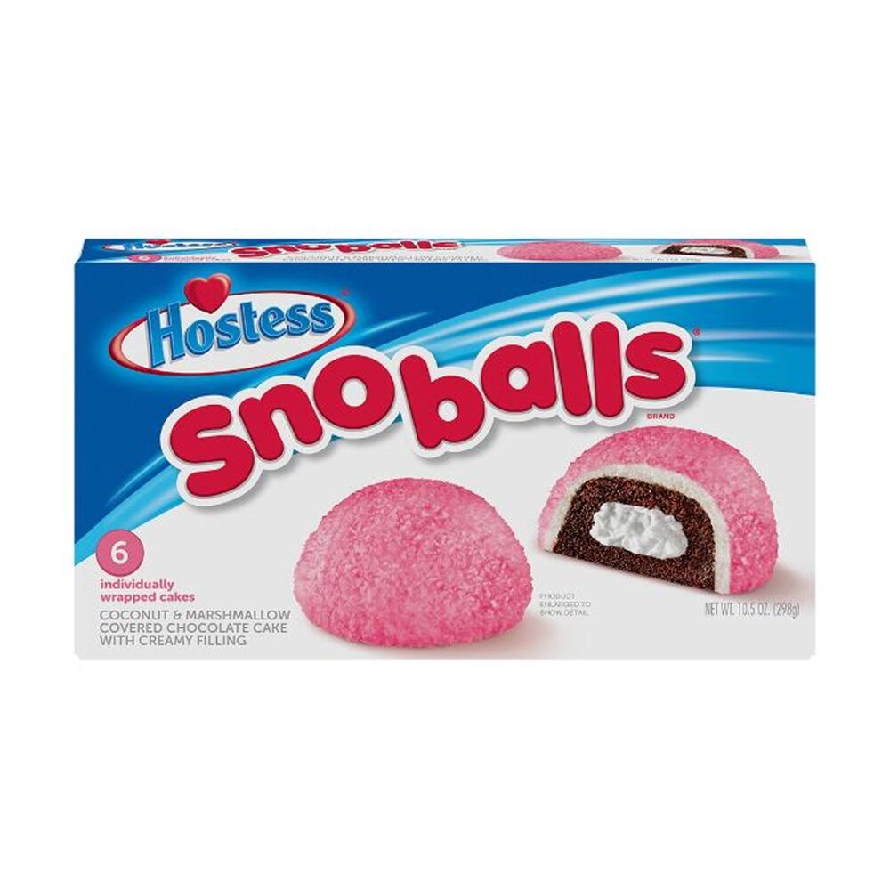 6PK Hostess Wrapped SnoBalls W/ Coconut Marshmallow & Choc Cake 297g