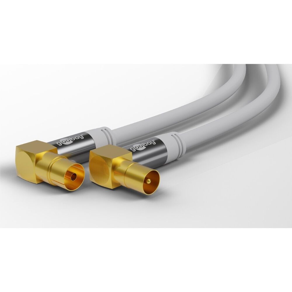 Goobay Antenna Cable 135 dB M/F with Adapter 2M Digital TV Signal - White