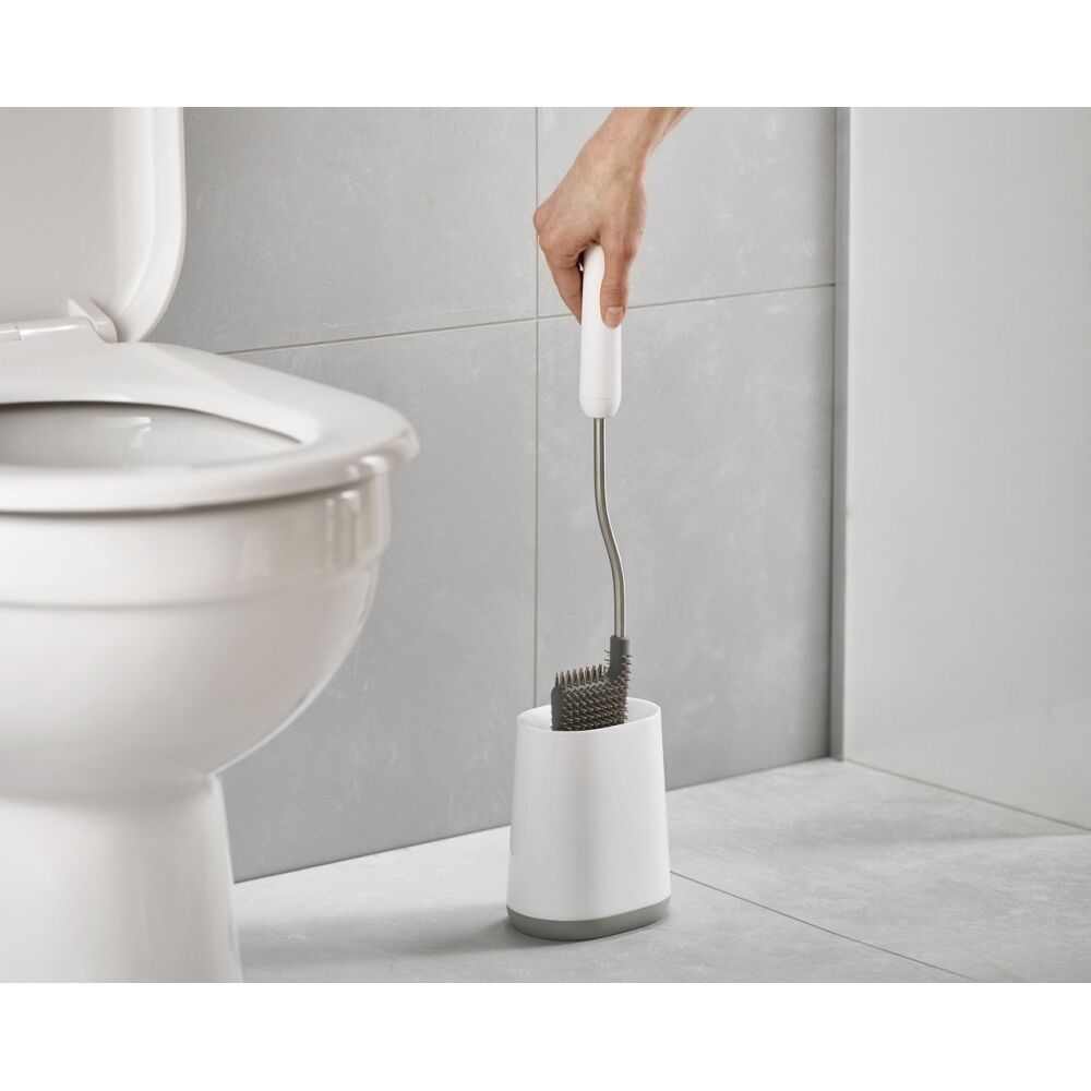 Joseph Joseph 2PK Flex Lite Toilet Brush Grey Flexible D-Shaped Head