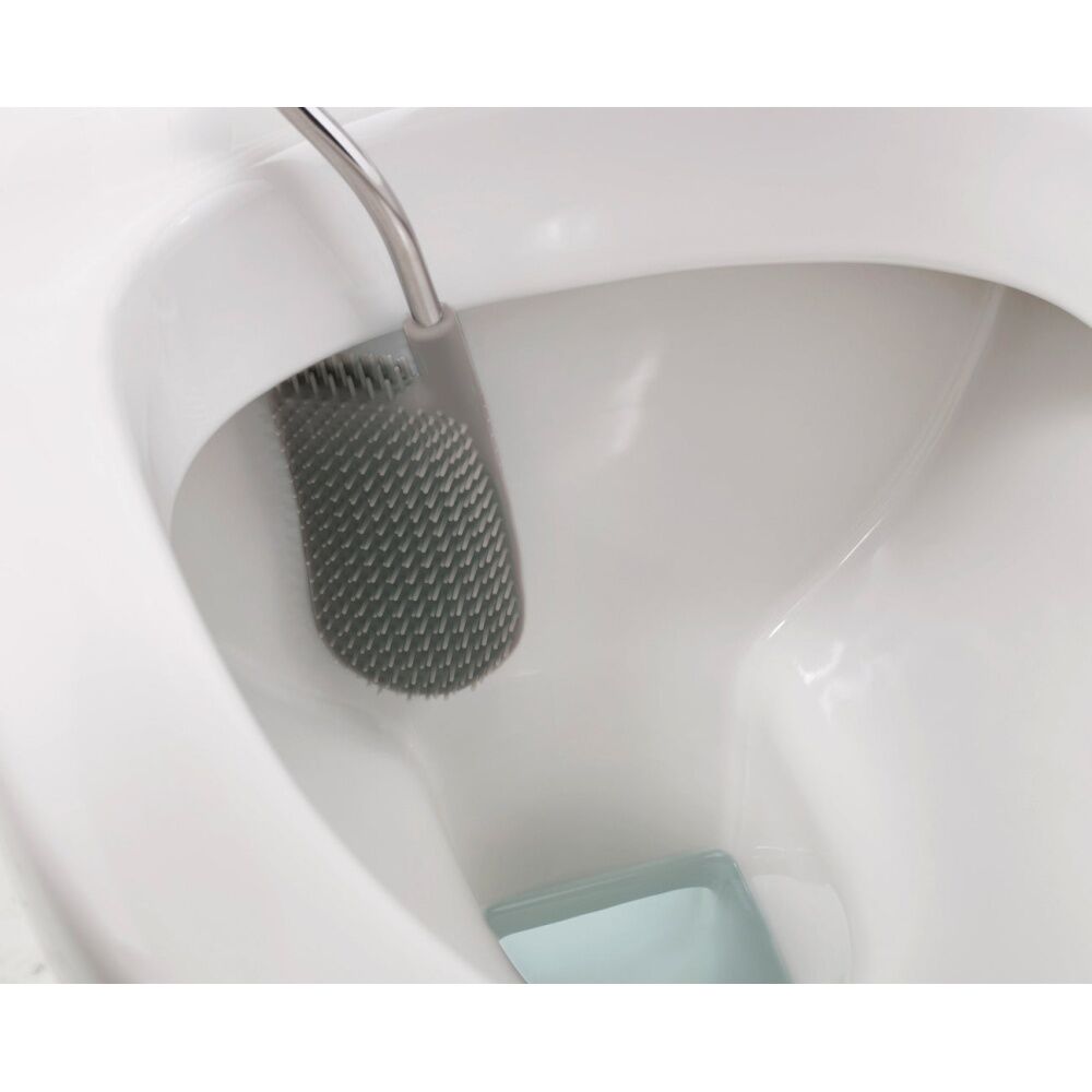 Joseph Joseph 2PK Flex Lite Toilet Brush Grey Flexible D-Shaped Head