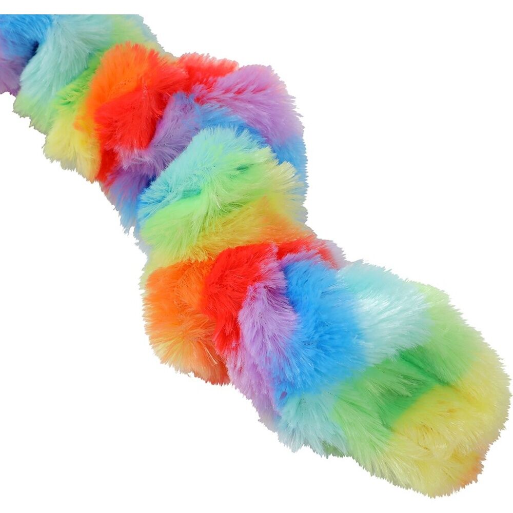 12x Paws And Claws Soft Stretchy Plush Worm Dog Chew/Cuddle/Tug Toy Rainbow