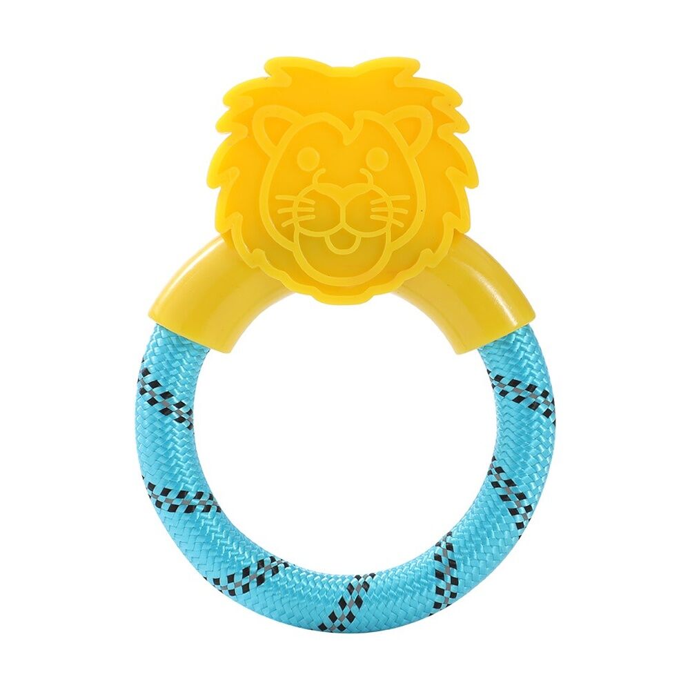 6x Paws And Claws TPR Animal Ring Tugger Dog Chew/Tug Toy 16x12cm Assorted