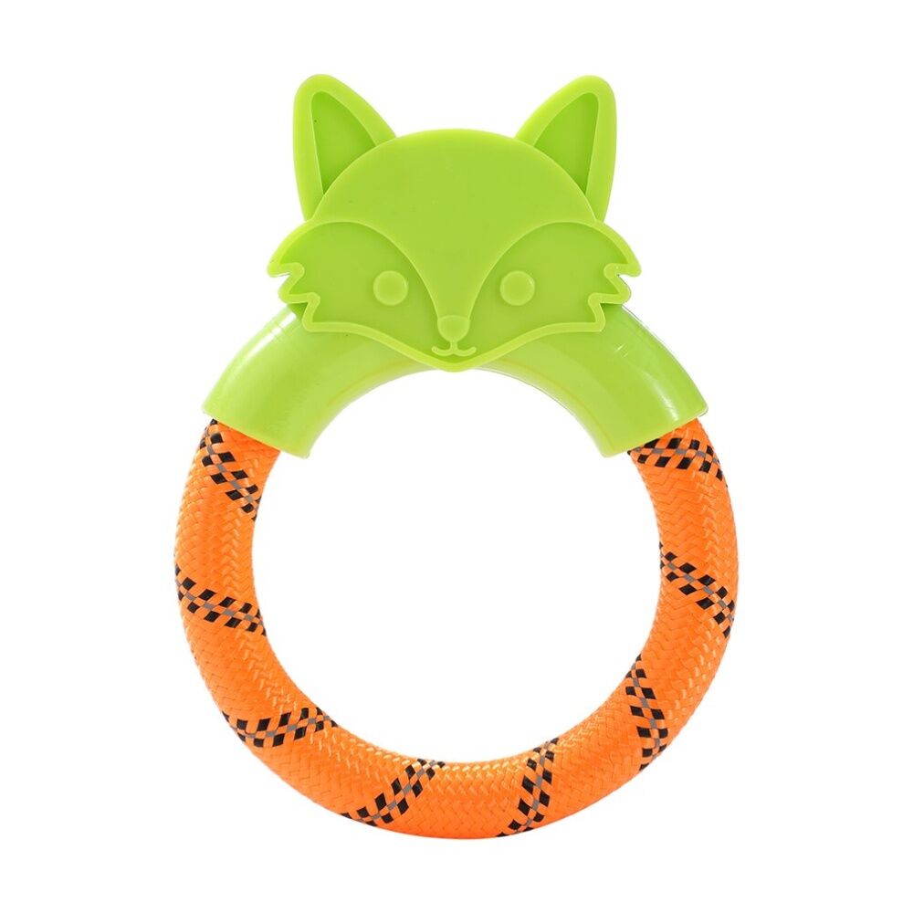 6x Paws And Claws TPR Animal Ring Tugger Dog Chew/Tug Toy 16x12cm Assorted