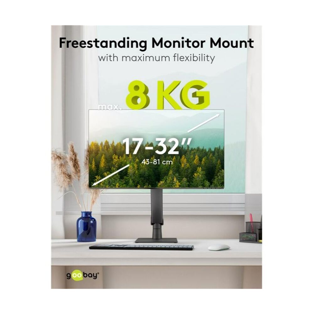 Goobay Monitor Mount Deskstand Single 17-32 Full Motion Adjustment - Black