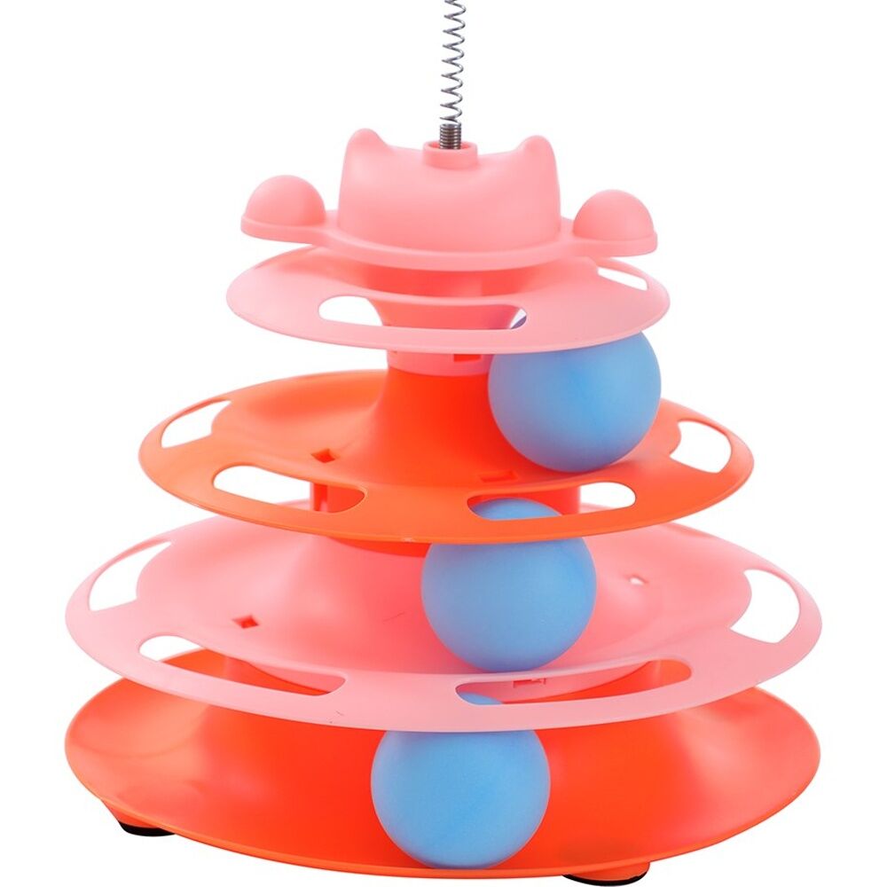 12x Paws And Claws Cat Tower Interactive Batting Play Toy 18x30cm Assorted