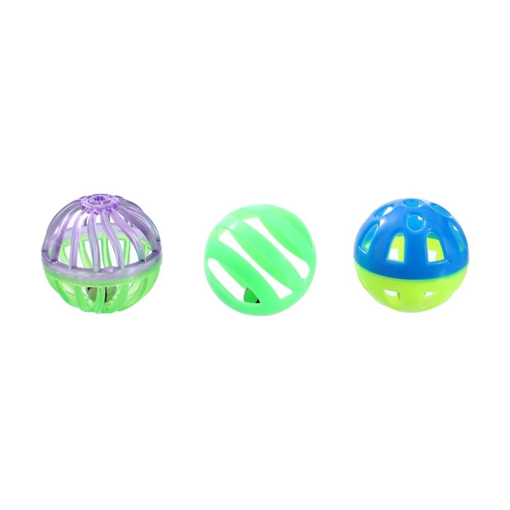 3x 15pc Paws And Claws Pet Cat Dangler/Batting/Pouncing Toy Play Set Multicoloured