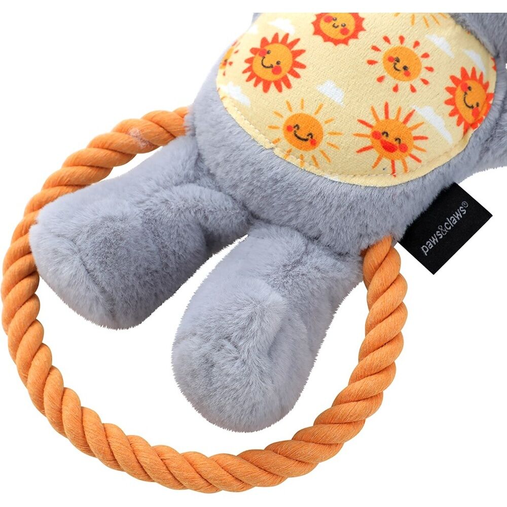 8PK Paws And Claws Plush Koala Double Rope Tugger Pet Dog Toy Squeak 32x15x7cm