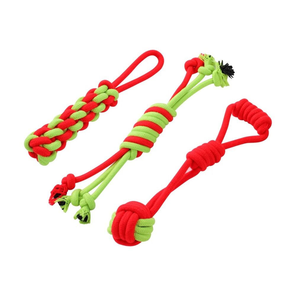 6PK Paws And Claws Rope Chew Pet Dog Toy Durable Knotted Assorted 29cm 110g