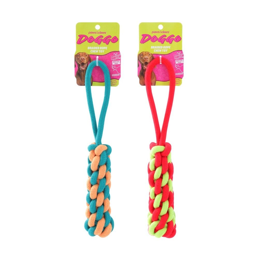 6PK Paws And Claws Rope Chew Pet Dog Toy Durable Knotted Assorted 29cm 110g