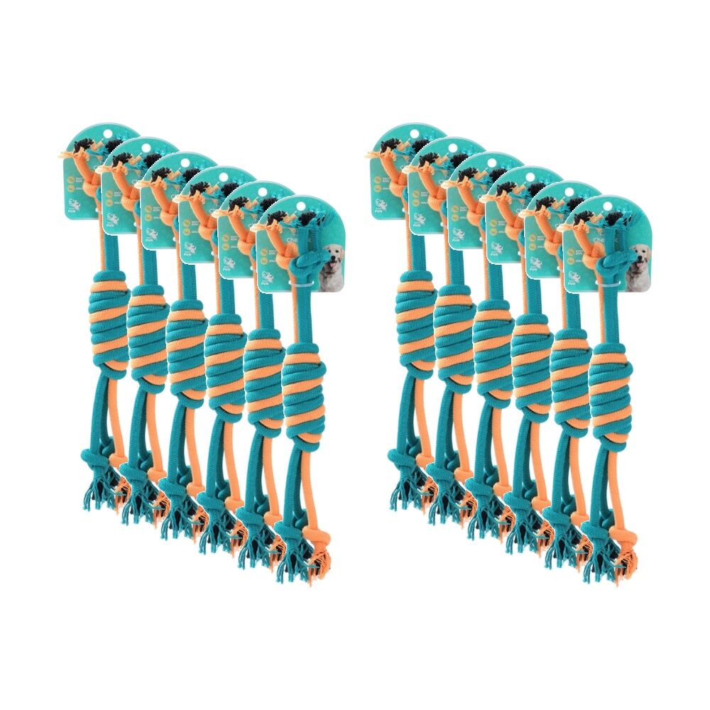 12x Paws And Claws Pet Dog Rope Chew/Tug/Fetch Play Toy 35cm Assorted