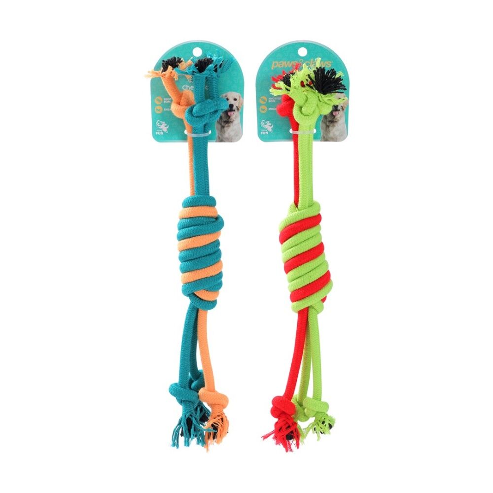 12x Paws And Claws Pet Dog Rope Chew/Tug/Fetch Play Toy 35cm Assorted