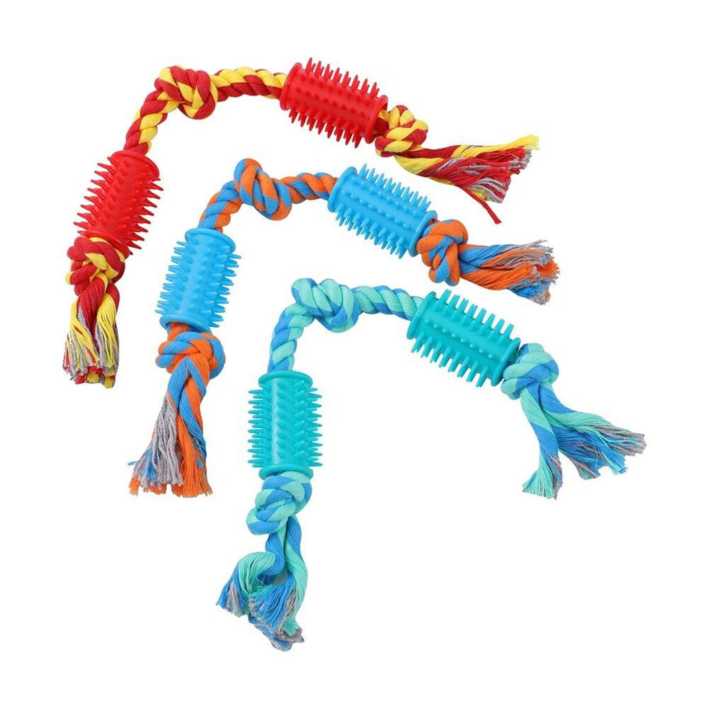 12x Paws And Claws Rope & Spikey Rubber Durable Pet Dog Tug/Chew/Fetch Toy Assorted