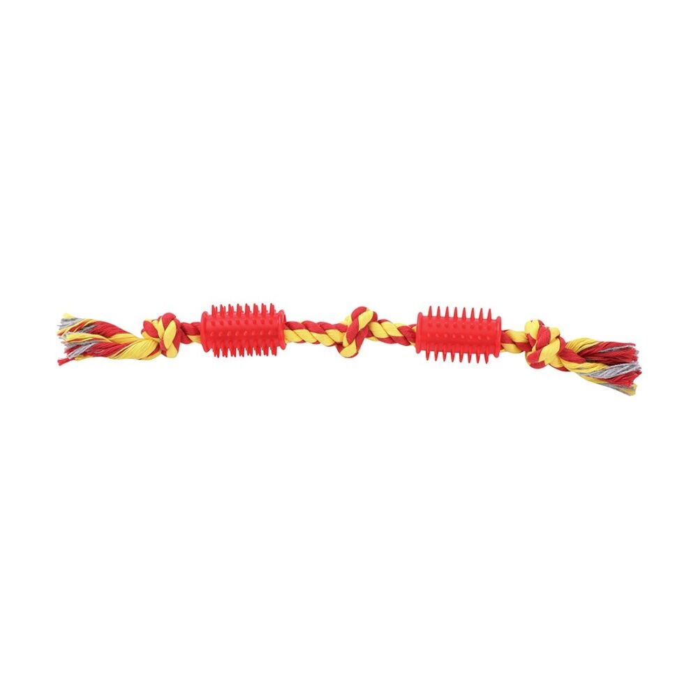 12x Paws And Claws Rope & Spikey Rubber Durable Pet Dog Tug/Chew/Fetch Toy Assorted