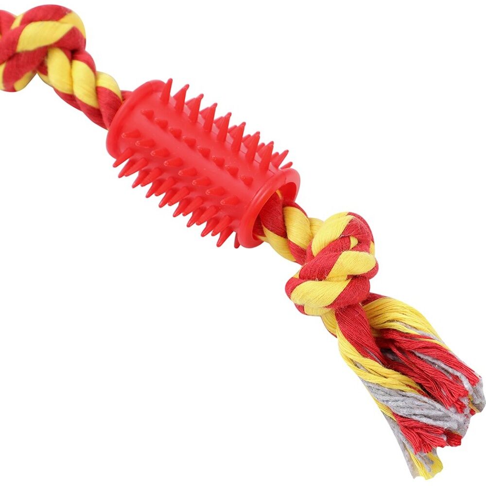 12x Paws And Claws Rope & Spikey Rubber Durable Pet Dog Tug/Chew/Fetch Toy Assorted