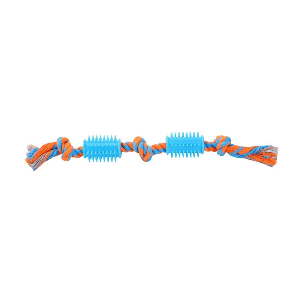 12x Paws And Claws Rope & Spikey Rubber Durable Pet Dog Tug/Chew/Fetch Toy Assorted