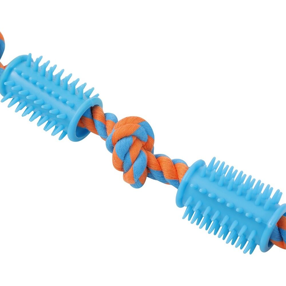 6x Paws And Claws Rope & Spikey Rubber Durable Pet Dog Tug/Chew/Fetch Toy Assorted