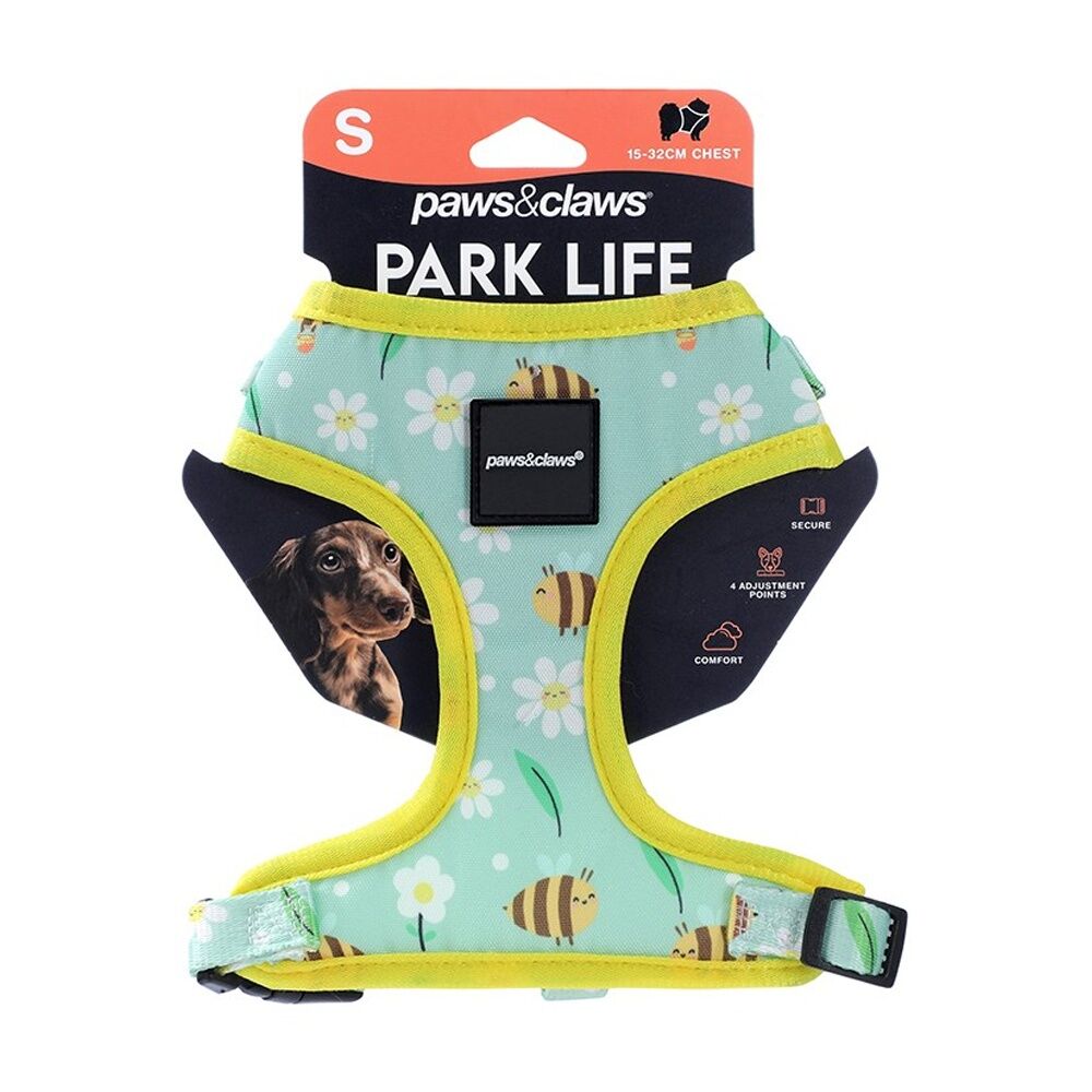 3PK Paws And Claws Park Life Printed Pet Dog Harness Assorted Small 15-32cm
