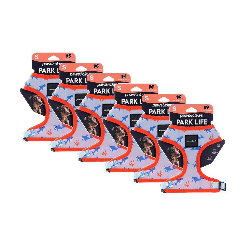 6PK Paws And Claws Park Life Printed Pet Dog Harness Assorted Small 15-32cm