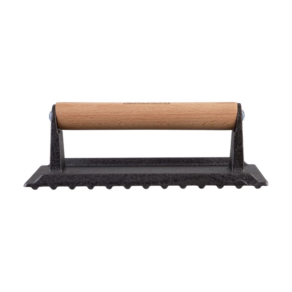 2PK Urban Grill Cast Iron Rectangle BBQ Press W/ Ridged Base 20.5x10.5cm