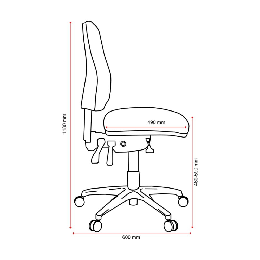 Buro Roma High Back 3 Lever Office Chair On Wheels Dark Blue