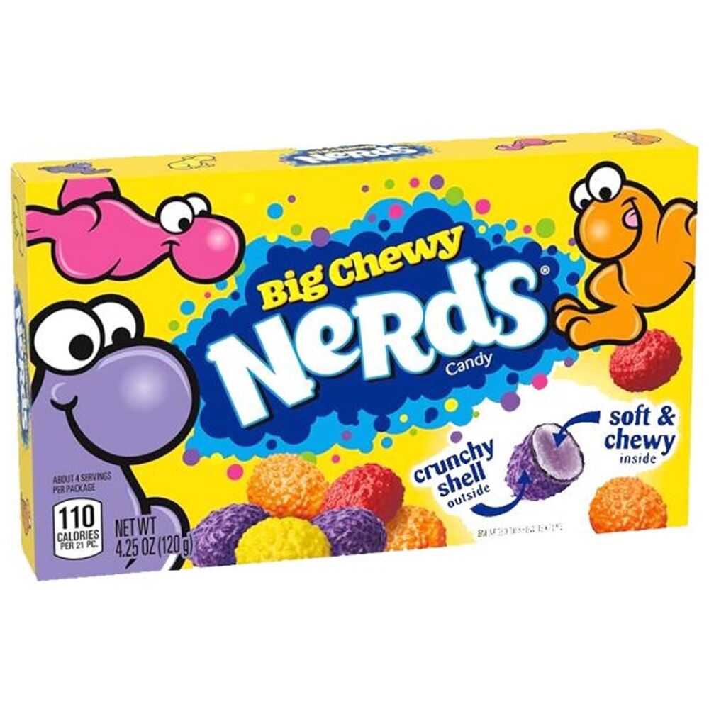 12PK Nerds Big Chewy Candy Crunchy Shell Soft Centre Lollies 120g