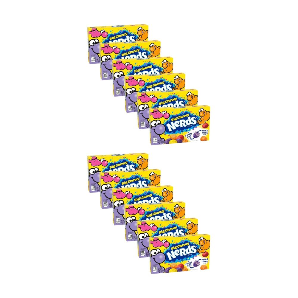 12PK Nerds Big Chewy Candy Crunchy Shell Soft Centre Lollies 120g