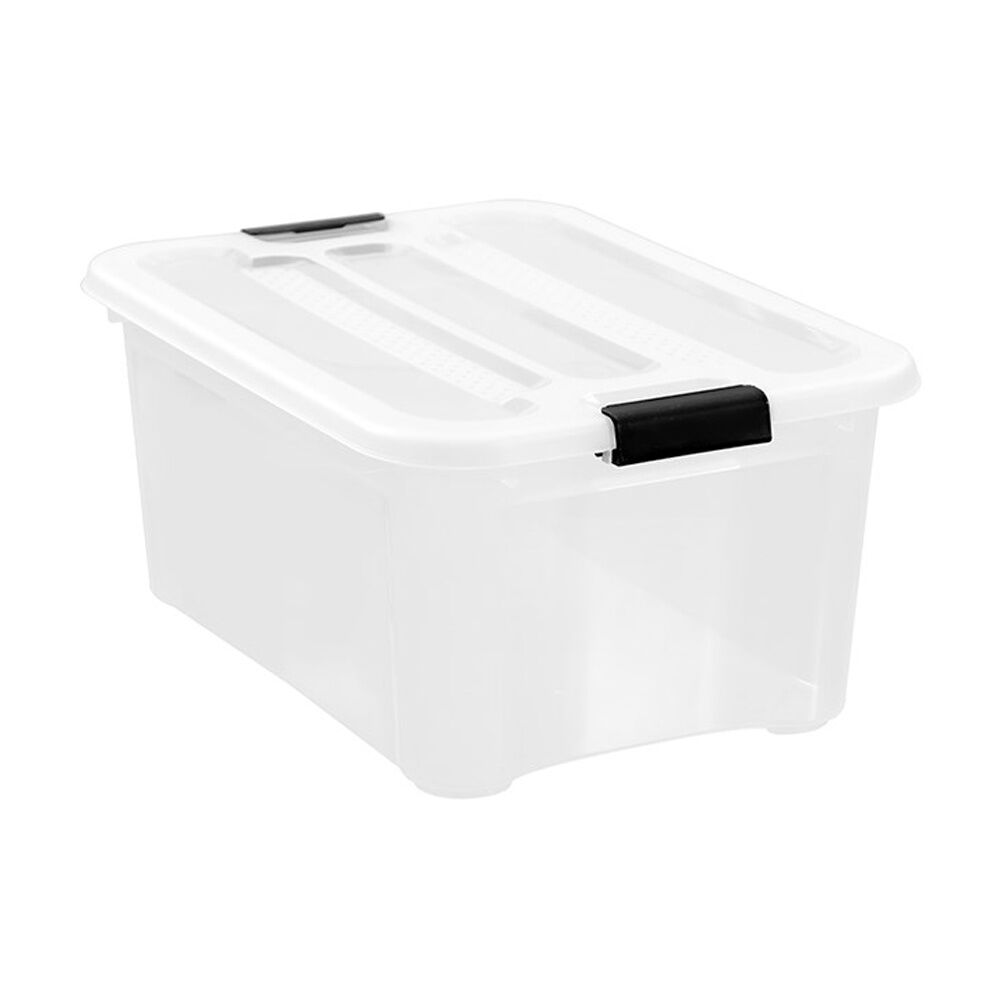 5PK Boxsweden Stow Storage Organisation Clear Container 40.5x29.5x18.5cm 15L