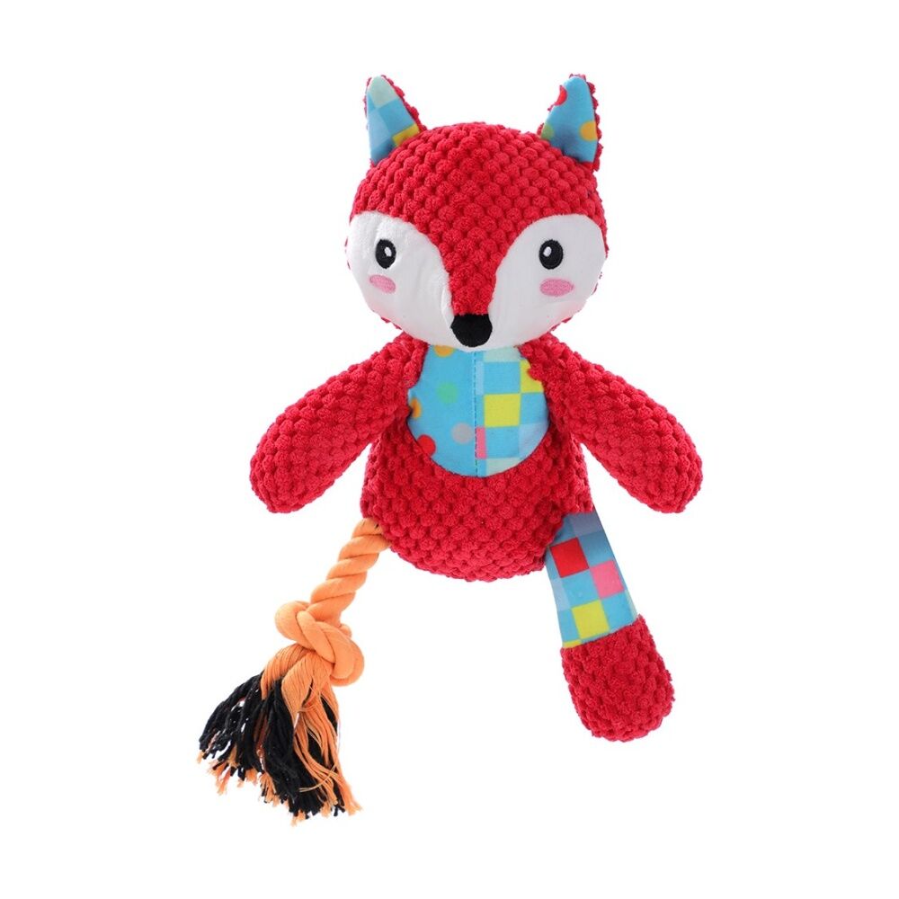 12x Paws And Claws Patchwork Plush Animals Dog Chew/Tug/Cuddle Toy 26x20cm Assorted