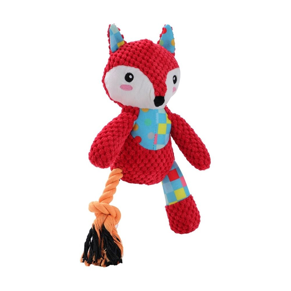 12x Paws And Claws Patchwork Plush Animals Dog Chew/Tug/Cuddle Toy 26x20cm Assorted